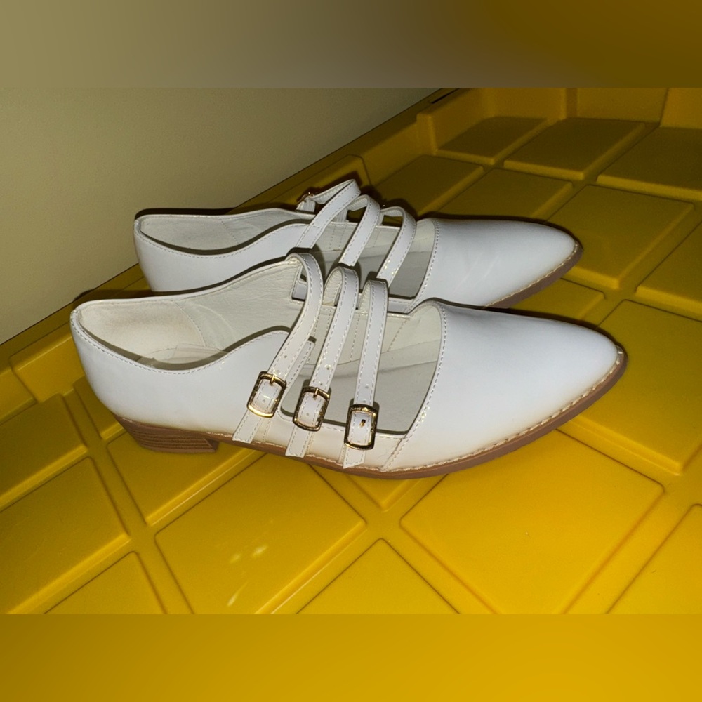 Women's Classy White Shoes with Buckles